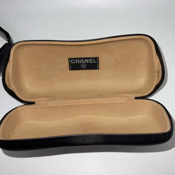 CHANEL 4117-B Vintage Rimless Sunglasses Black w/ Swarovski Crystal CC Logo - Picture 9 of 16